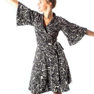Betabrand Ready to Go Fleece-lined Kimono Wrap Dress - Size M